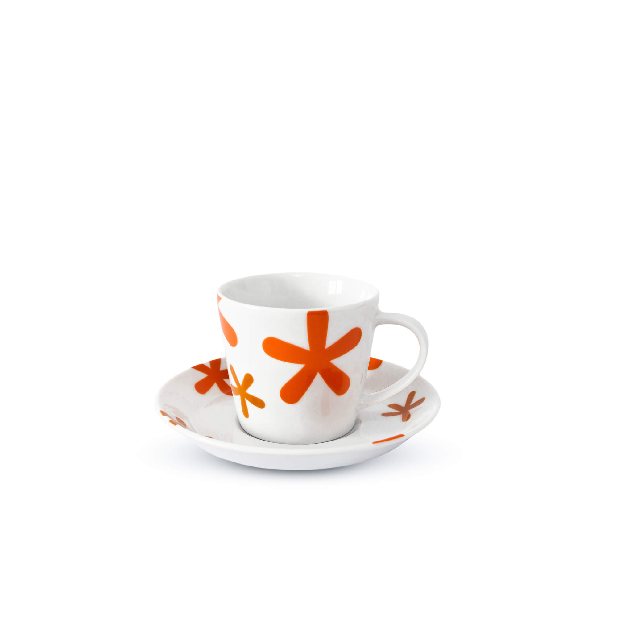 Šálka s podšálkou 200 ml, Floweret ORANGE